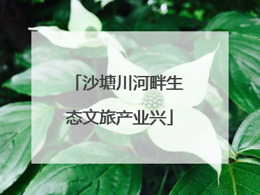 沙塘川河畔生态文旅产业兴