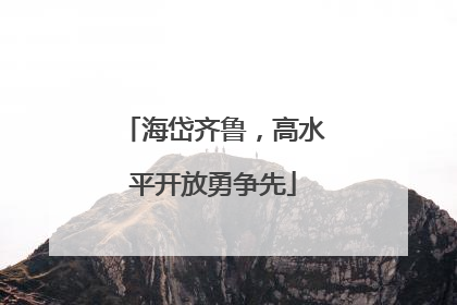 海岱齐鲁，高水平开放勇争先
