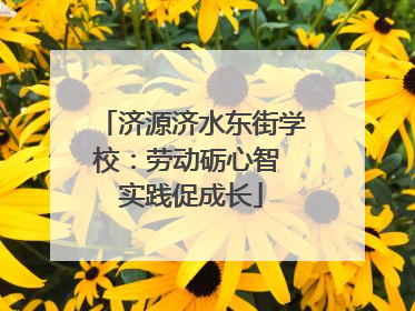 济源济水东街学校：劳动砺心智 实践促成长