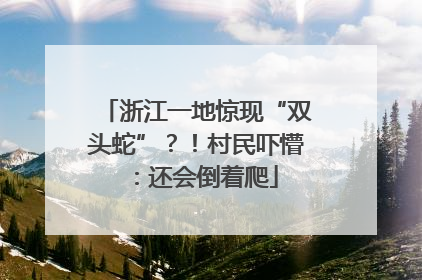 浙江一地惊现“双头蛇”？！村民吓懵：还会倒着爬