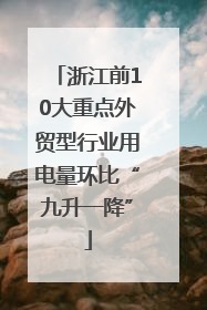 浙江前10大重点外贸型行业用电量环比“九升一降”