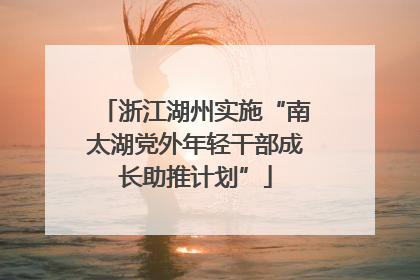 浙江湖州实施“南太湖党外年轻干部成长助推计划”