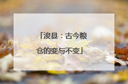 浚县：古今粮仓的变与不变