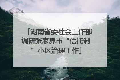 湖南省委社会工作部调研张家界市“信托制”小区治理工作