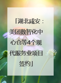 湖北咸安：美团数智化中心仓等4个现代服务业项目签约