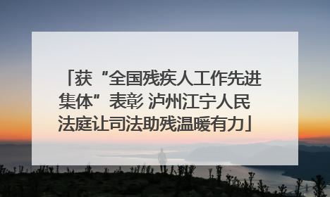 获“全国残疾人工作先进集体”表彰 泸州江宁人民法庭让司法助残温暖有力