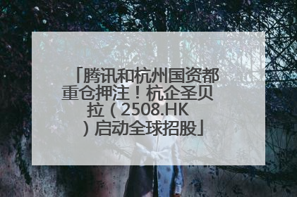腾讯和杭州国资都重仓押注！杭企圣贝拉（2508.HK）启动全球招股