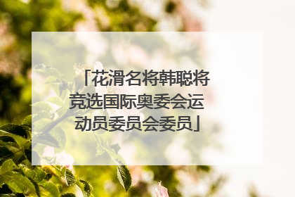 花滑名将韩聪将竞选国际奥委会运动员委员会委员