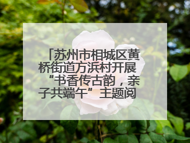 苏州市相城区黄桥街道方浜村开展“书香传古韵，亲子共端午”主题阅读活动！