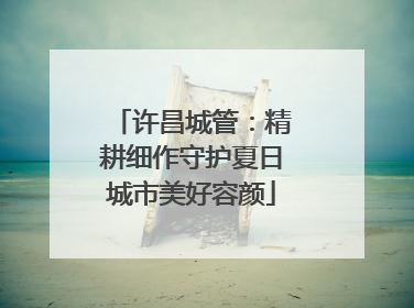 许昌城管：精耕细作守护夏日城市美好容颜