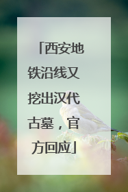 西安地铁沿线又挖出汉代古墓，官方回应
