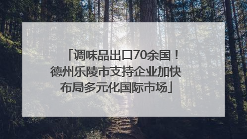 调味品出口70余国！德州乐陵市支持企业加快布局多元化国际市场