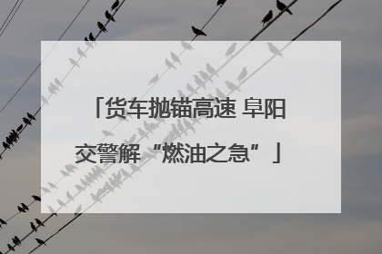 货车抛锚高速 阜阳交警解“燃油之急”