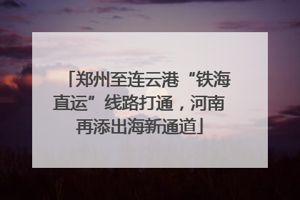 郑州至连云港“铁海直运”线路打通，河南再添出海新通道