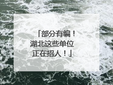 部分有编！湖北这些单位正在招人！