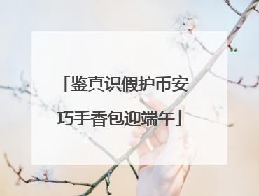 鉴真识假护币安 巧手香包迎端午