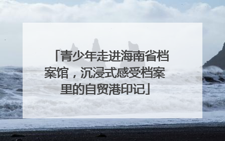 青少年走进海南省档案馆，沉浸式感受档案里的自贸港印记