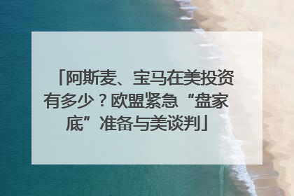 阿斯麦、宝马在美投资有多少？欧盟紧急“盘家底”准备与美谈判