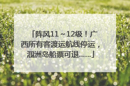 阵风11～12级！广西所有客渡运航线停运，涠洲岛船票可退……