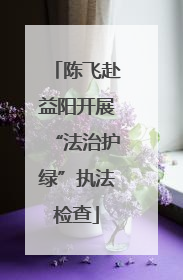 陈飞赴益阳开展“法治护绿”执法检查