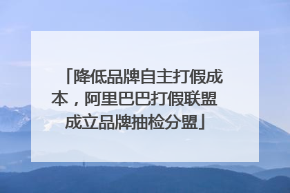 降低品牌自主打假成本，阿里巴巴打假联盟成立品牌抽检分盟