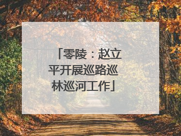 零陵：赵立平开展巡路巡林巡河工作