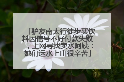 驴友南太行徒步买饮料因信号不好付款失败，上网寻找卖水阿姨：她们运水上山很辛苦
