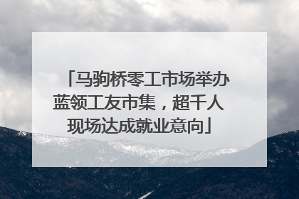 马驹桥零工市场举办蓝领工友市集，超千人现场达成就业意向