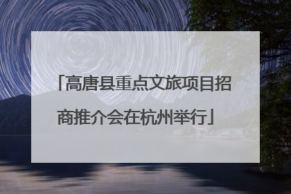 高唐县重点文旅项目招商推介会在杭州举行