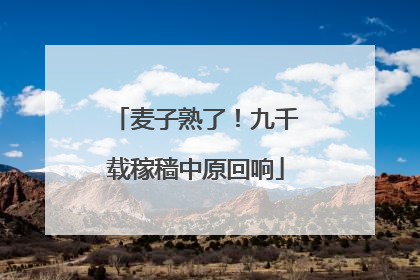 麦子熟了！九千载稼穑中原回响