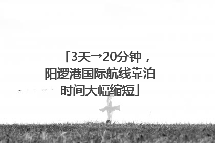 3天→20分钟，阳逻港国际航线靠泊时间大幅缩短