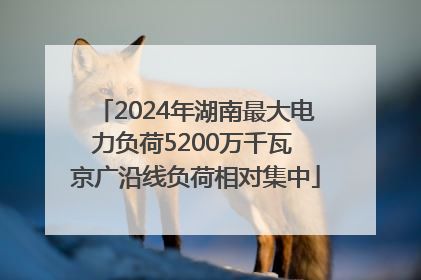 2024年湖南最大电力负荷5200万千瓦 京广沿线负荷相对集中