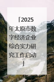 2025年太原市数字经济企业综合实力研究工作启动