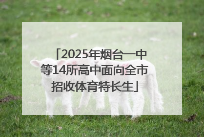 2025年烟台一中等14所高中面向全市招收体育特长生
