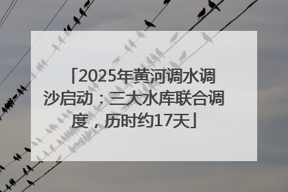 2025年黄河调水调沙启动：三大水库联合调度，历时约17天