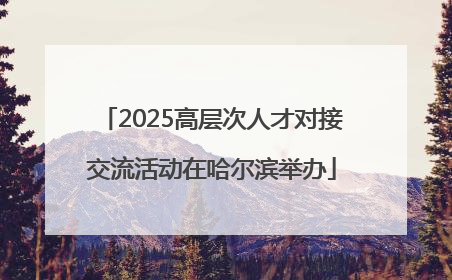 2025高层次人才对接交流活动在哈尔滨举办