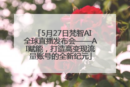 5月27日梵智AI全球直播发布会——AI赋能，打造高变现流量账号的全新纪元