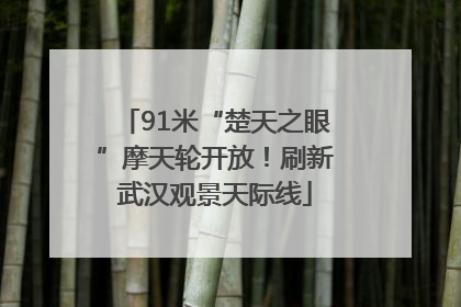 91米“楚天之眼”摩天轮开放！刷新武汉观景天际线